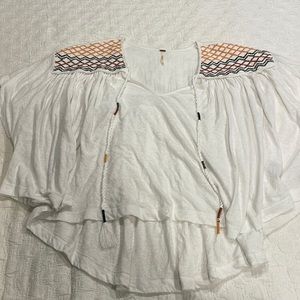 Free People flowy white shirt Size Large